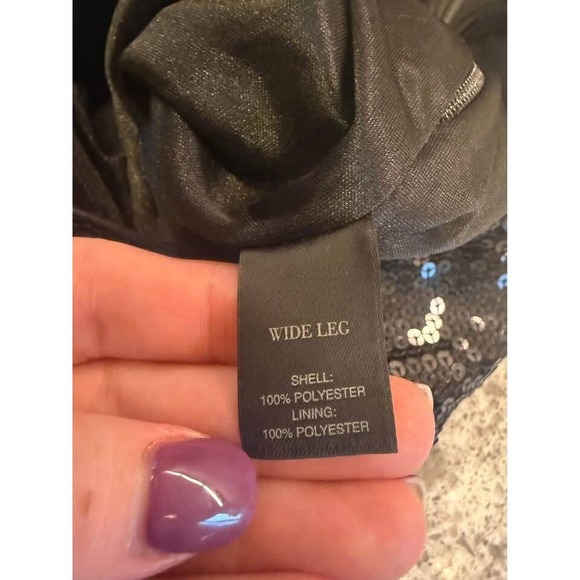 Women's Black White House Legacy Black Market Sequin Wide Leg Pants-Size 6 - Picture 2 of 9